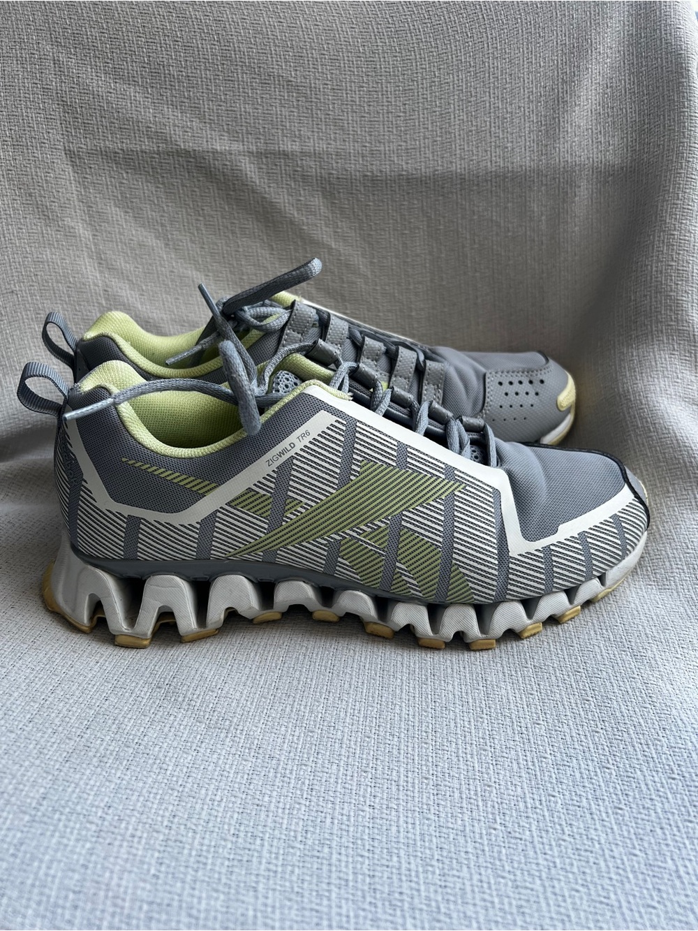 Reebok Gray and Light Green Women's Zigtech Athletic Shoes